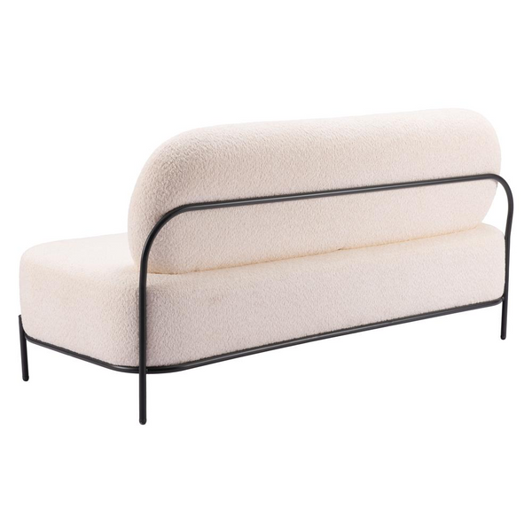 Cozy Teddy Sherpa Loveseat - Ivory