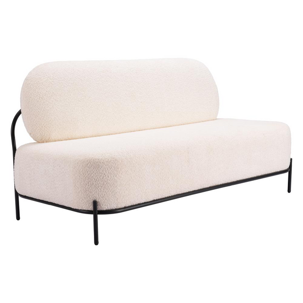Cozy Teddy Sherpa Loveseat - Ivory