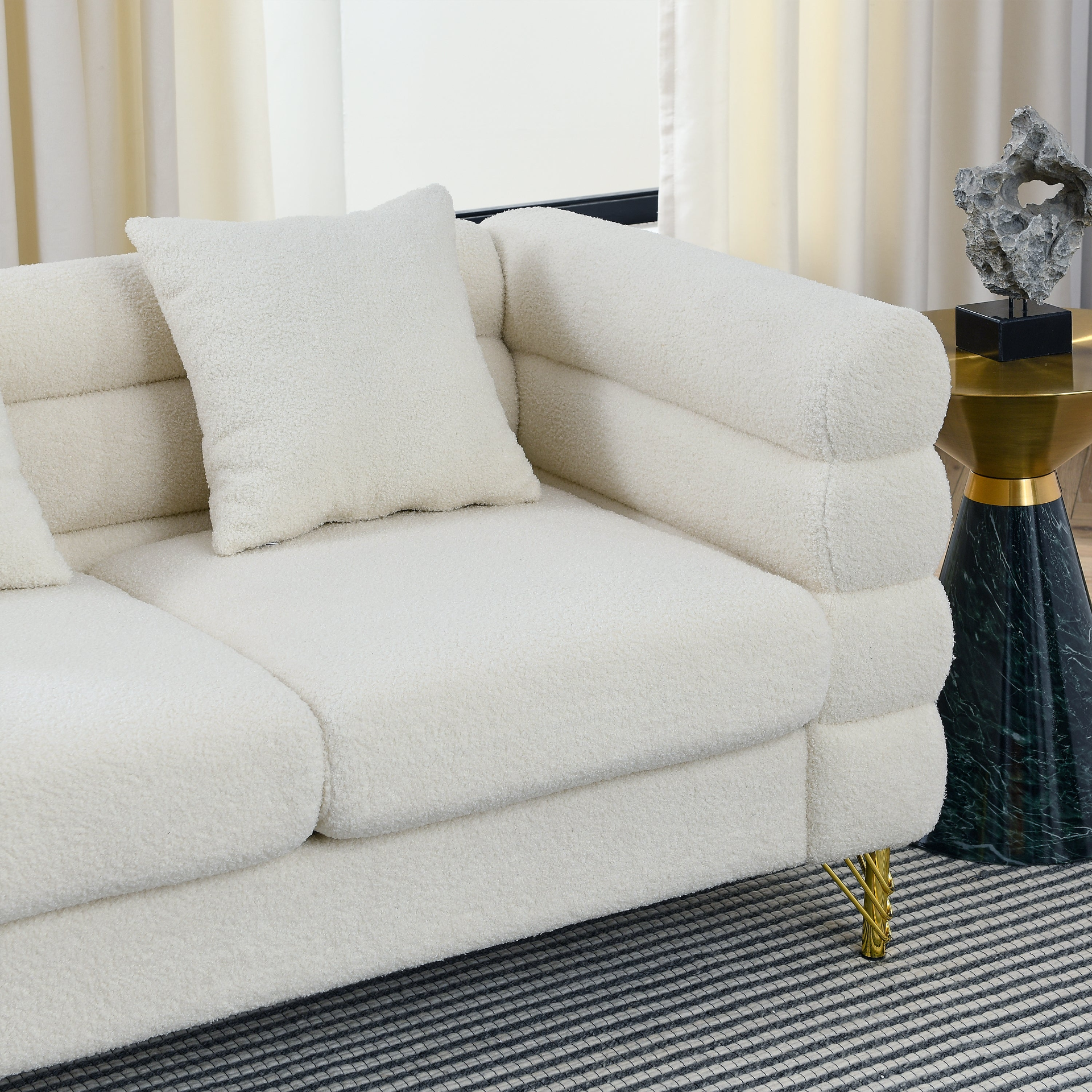 Ivory Teddy Deco Diplomat 3-Seater Sofa