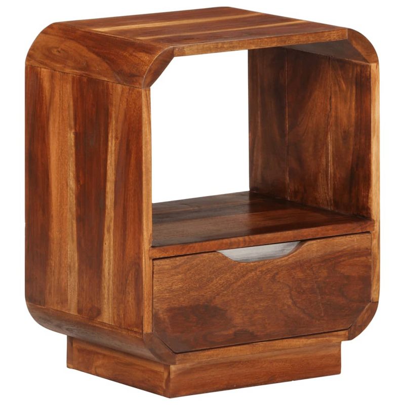 vidaXL Nightstand with Drawer 2 pcs Solid Sheesham Wood 15.7"x11.8"x19.7"