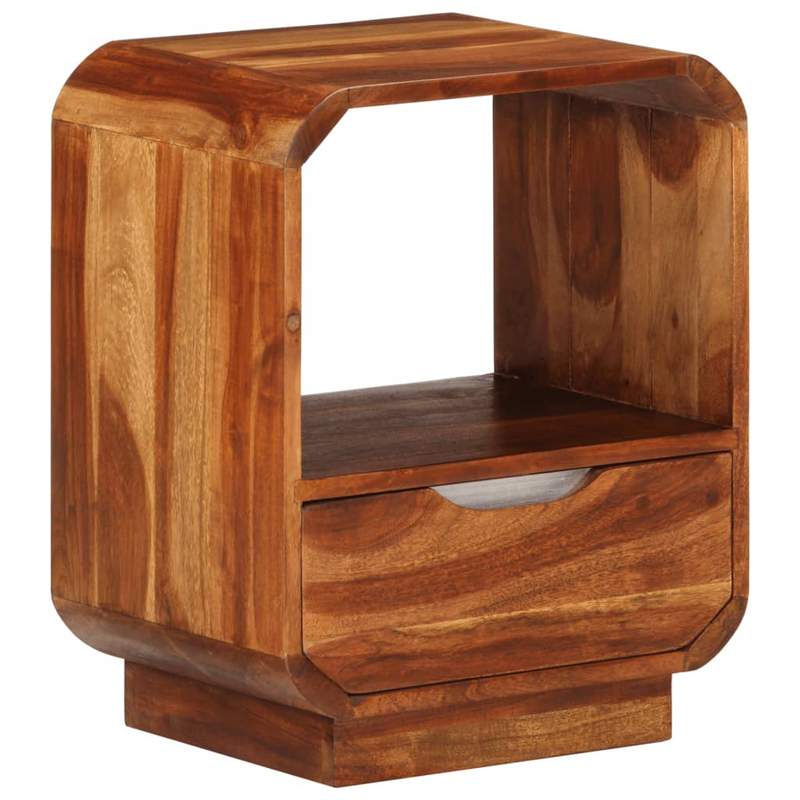 vidaXL Nightstand with Drawer 2 pcs Solid Sheesham Wood 15.7"x11.8"x19.7"