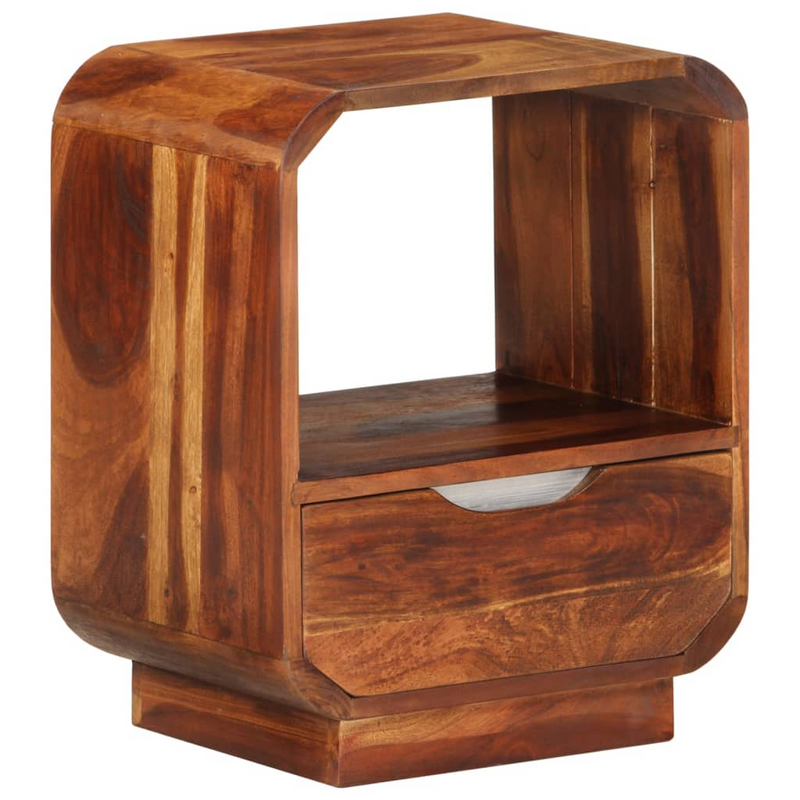 vidaXL Nightstand with Drawer 2 pcs Solid Sheesham Wood 15.7"x11.8"x19.7"