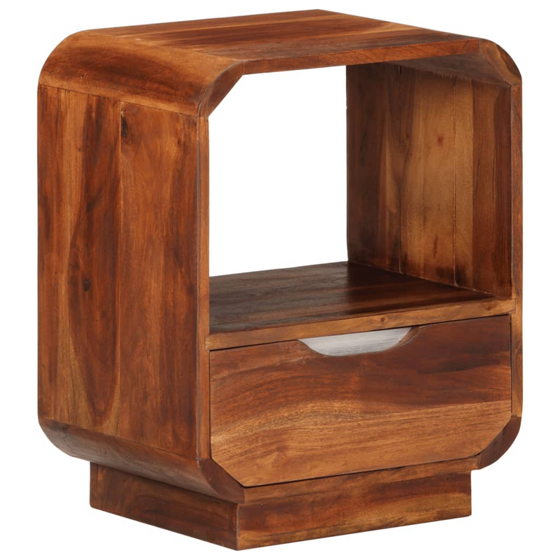 vidaXL Nightstand with Drawer 2 pcs Solid Sheesham Wood 15.7"x11.8"x19.7"