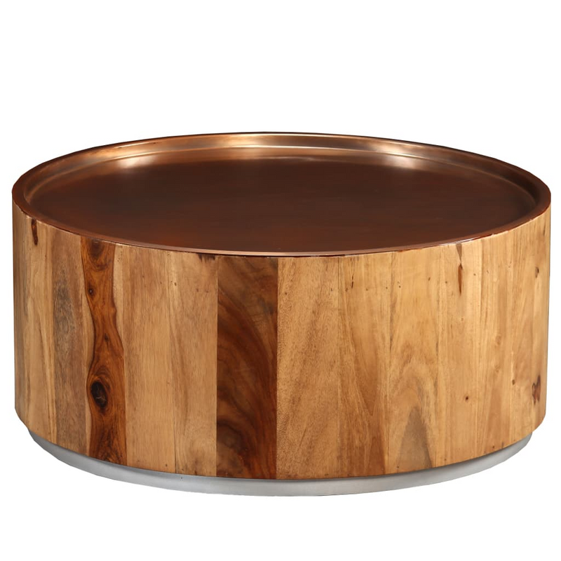 vidaXL Coffee Table Solid Sheesham Wood and Steel 26.8"