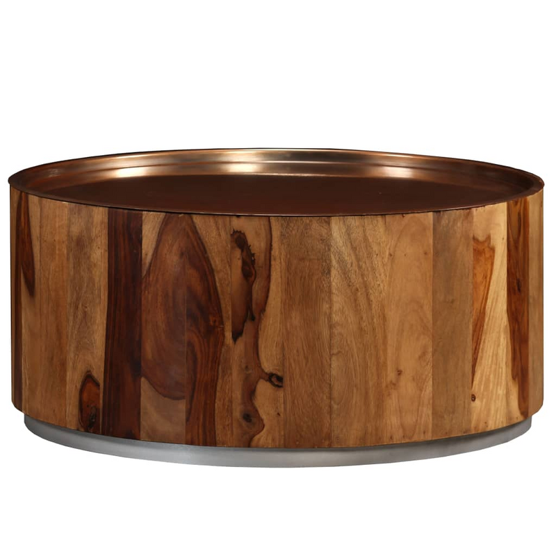 vidaXL Coffee Table Solid Sheesham Wood and Steel 26.8"