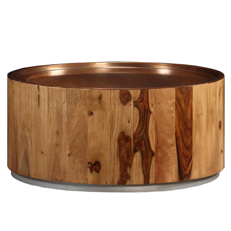 vidaXL Coffee Table Solid Sheesham Wood and Steel 26.8"