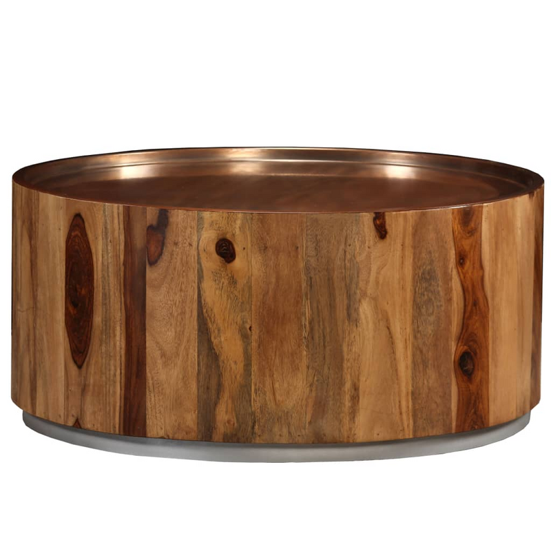 vidaXL Coffee Table Solid Sheesham Wood and Steel 26.8"