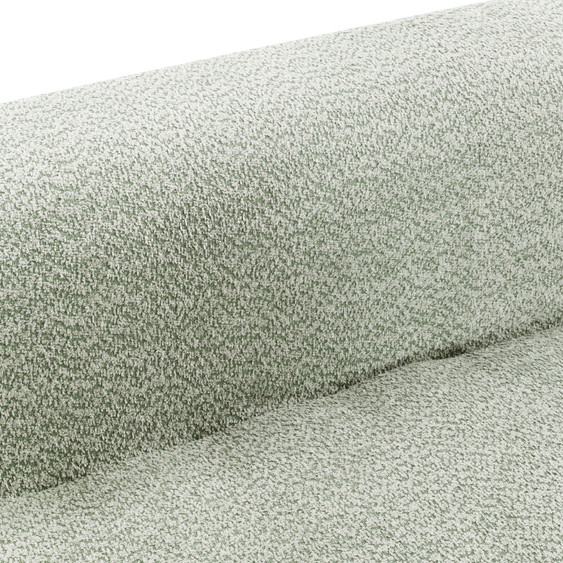 Seafoam Green Curved Boucle Chaise Lounge Sofa