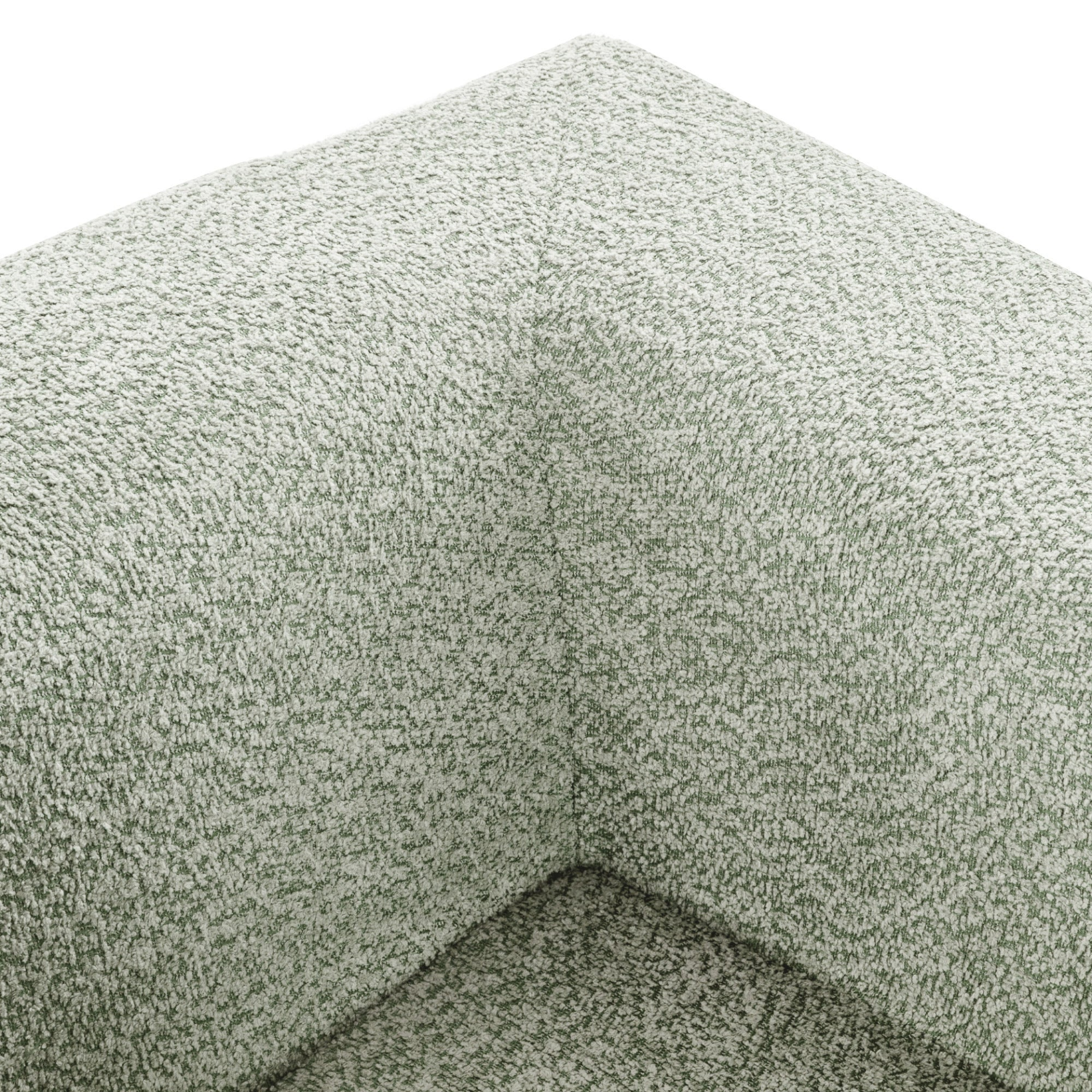 Seafoam Green Curved Boucle Chaise Lounge Sofa