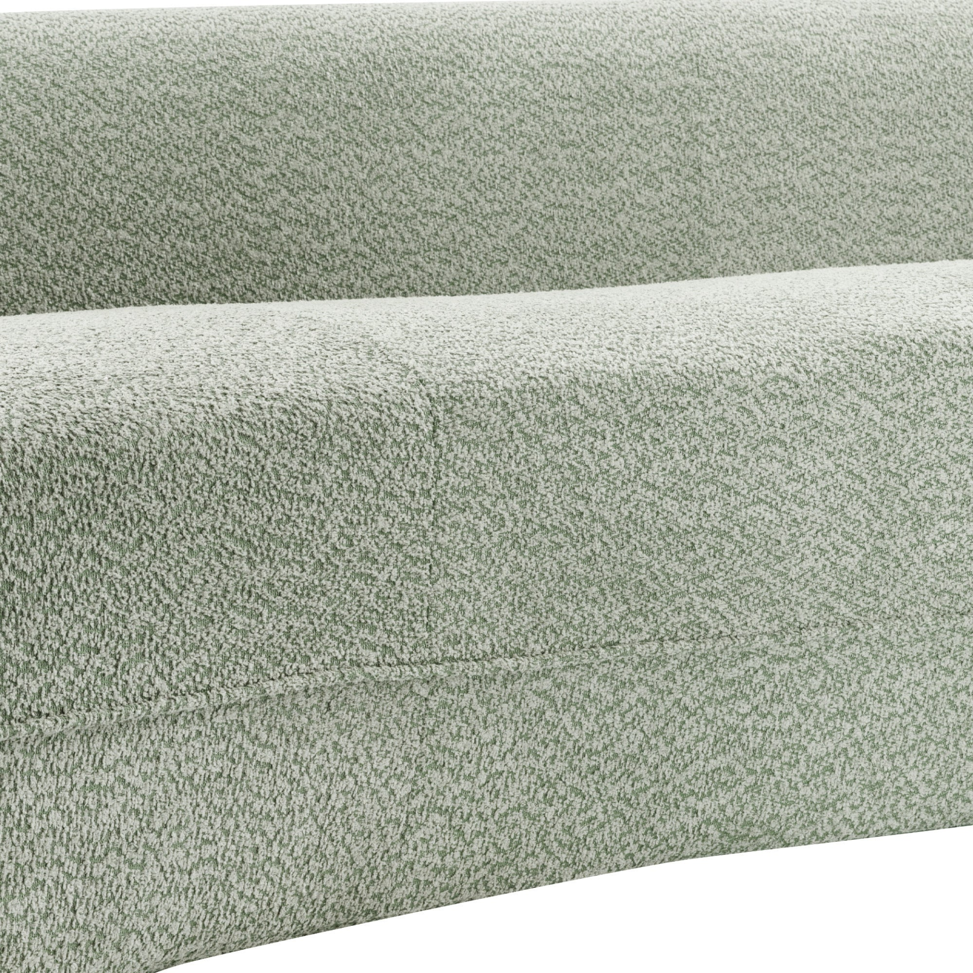 Seafoam Green Curved Boucle Chaise Lounge Sofa