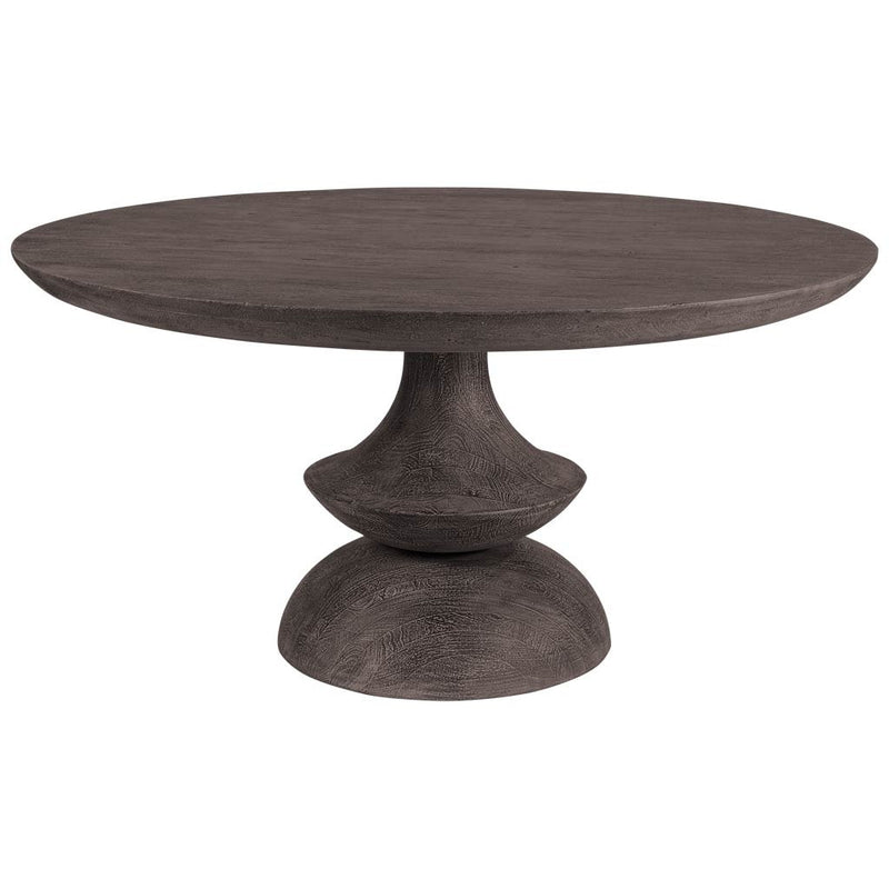 Grandiose 60" Round Charcoal Gray Dining Table with Sculpted Base-0