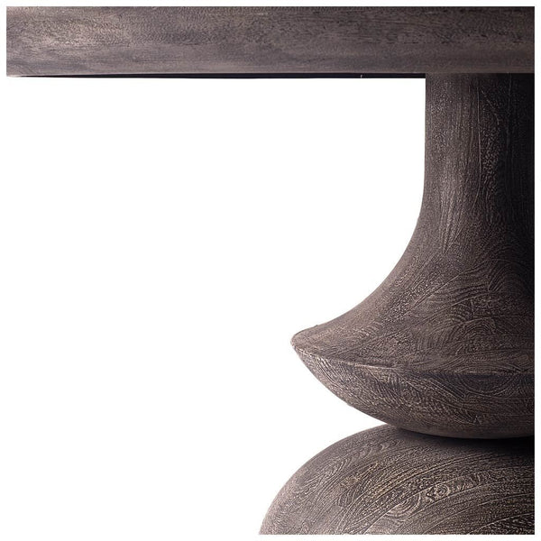 Grandiose 60" Round Charcoal Gray Dining Table with Sculpted Base-1