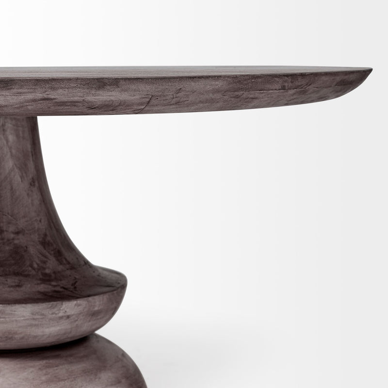 Grandiose 60" Round Charcoal Gray Dining Table with Sculpted Base-2