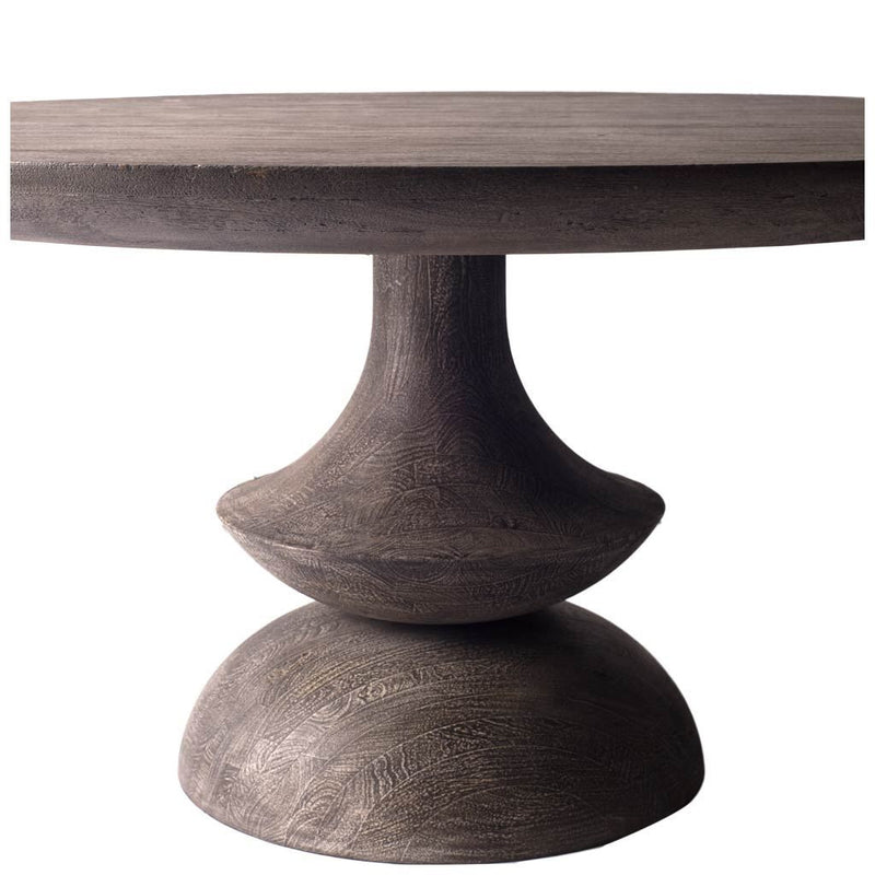 Grandiose 60" Round Charcoal Gray Dining Table with Sculpted Base-4