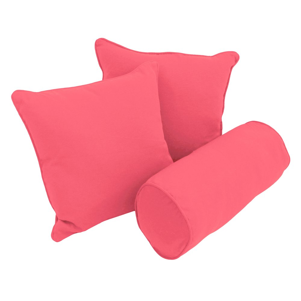 Double-corded Solid Twill Throw Pillows with Inserts (Set of 3)