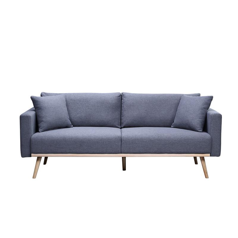 Easton Dark Gray Linen Fabric Sofa Loveseat Living Room Set w/ USB Charging Ports Pockets & Pillows
