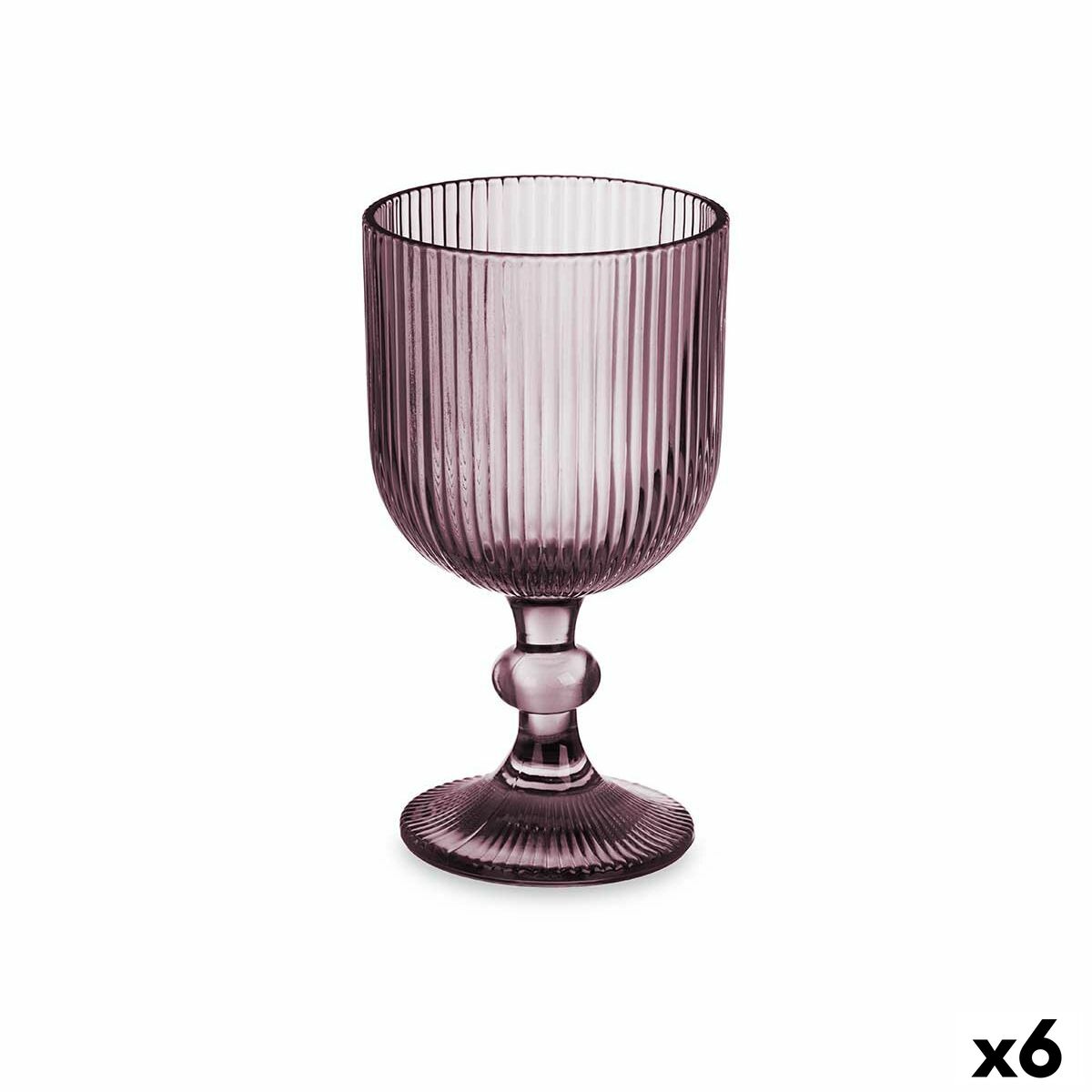 Elodie Grey Striped Wine Glass Set-0