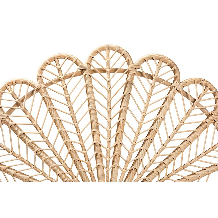 Peacock Plume Rattan Standalone Queen Headboard