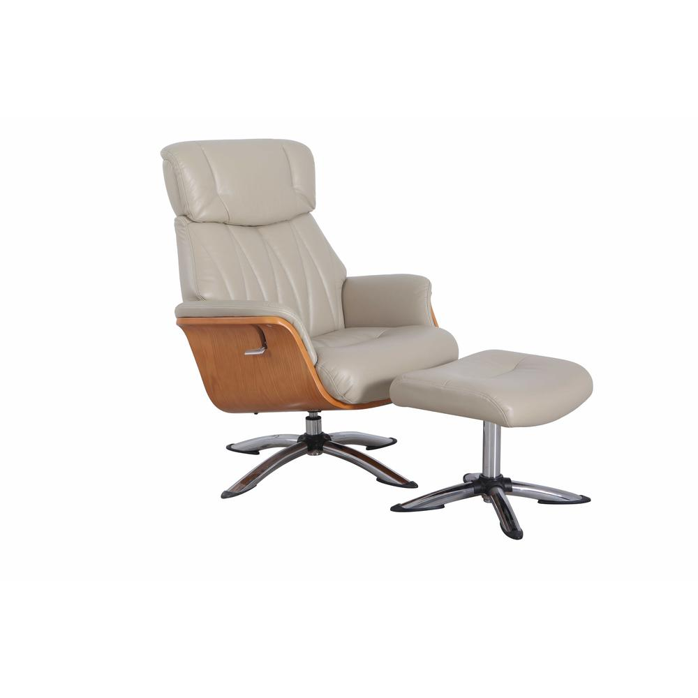 Relax-R™ Caitlin Recliner and Ottoman in Cobble Air Leather