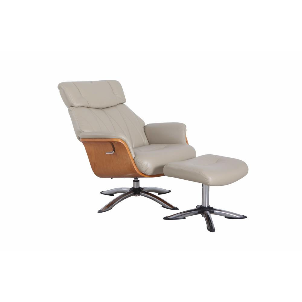 Relax-R™ Caitlin Recliner and Ottoman in Cobble Air Leather