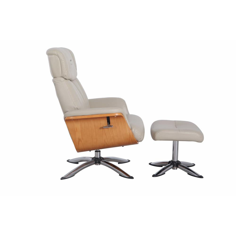 Relax-R™ Caitlin Recliner and Ottoman in Cobble Air Leather