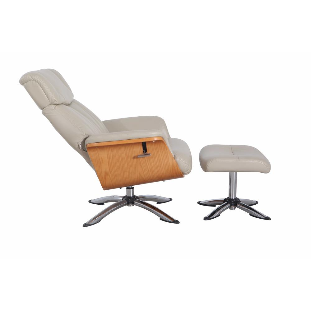 Relax-R™ Caitlin Recliner and Ottoman in Cobble Air Leather