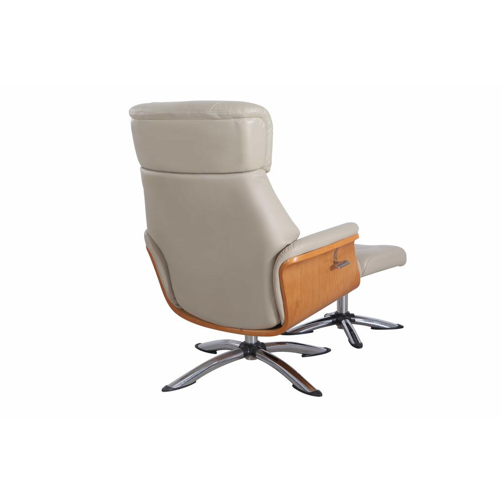 Relax-R™ Caitlin Recliner and Ottoman in Cobble Air Leather