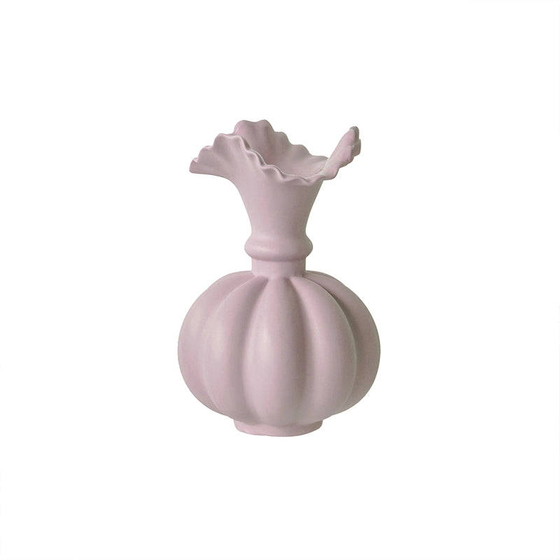 Ruffled Pumpkin Ceramic Vase