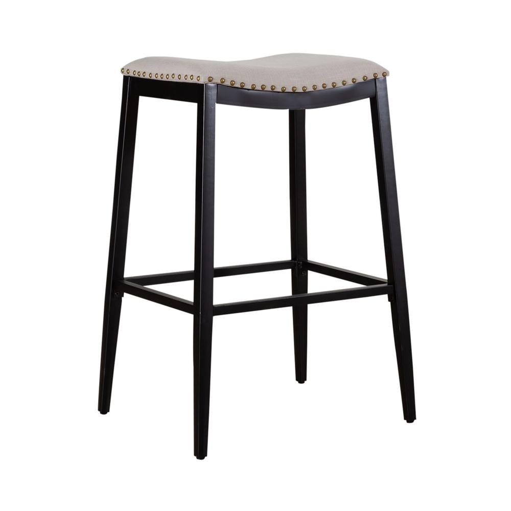 Middleton Backless Upholstered Barstool- Black