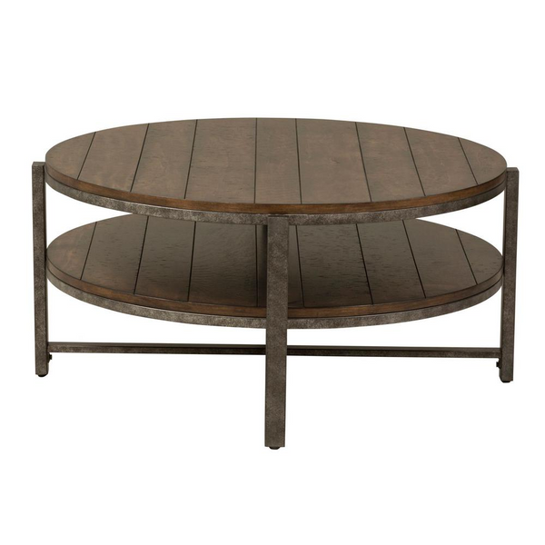 Breckinridge Occasional Cocktail Table, W38 x D38 x H18, Medium Brown