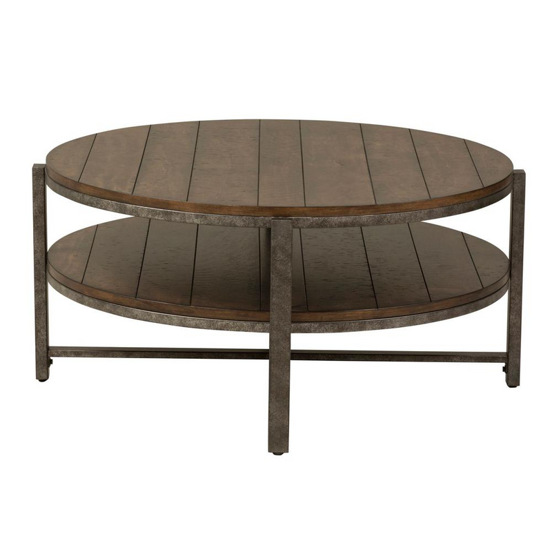 Breckinridge Occasional Cocktail Table, W38 x D38 x H18, Medium Brown