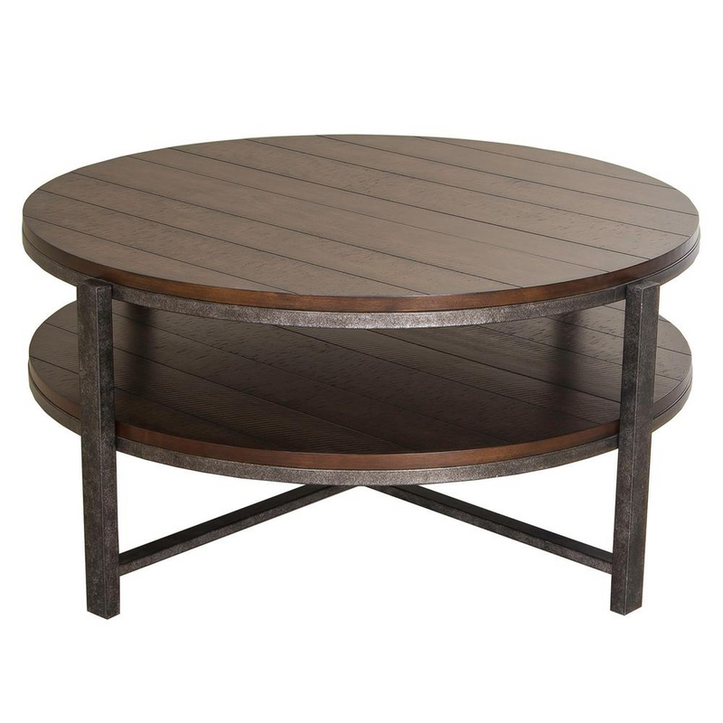 Breckinridge Occasional Cocktail Table, W38 x D38 x H18, Medium Brown