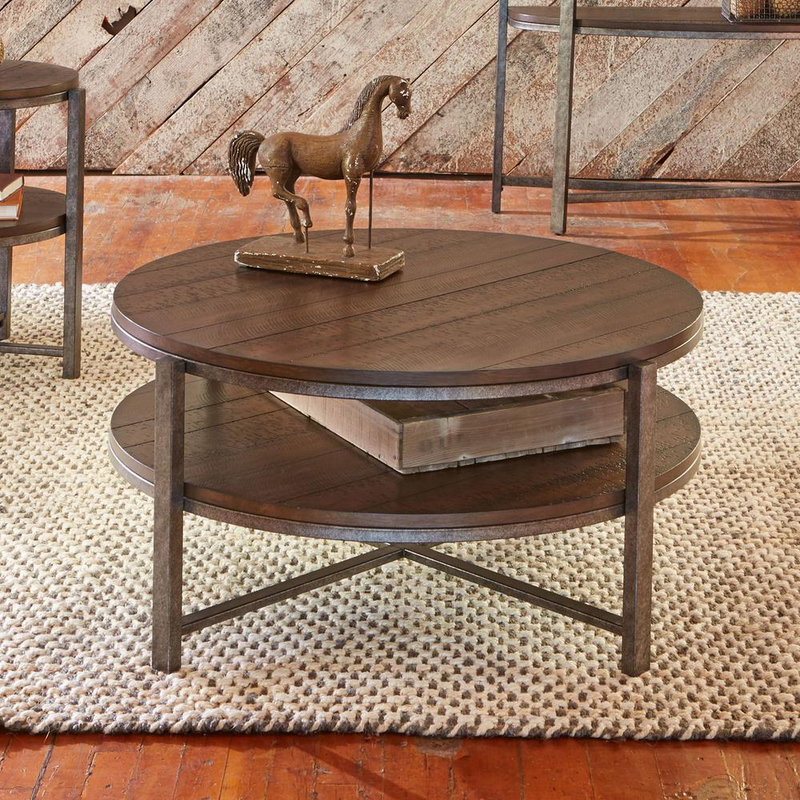Breckinridge Occasional Cocktail Table, W38 x D38 x H18, Medium Brown