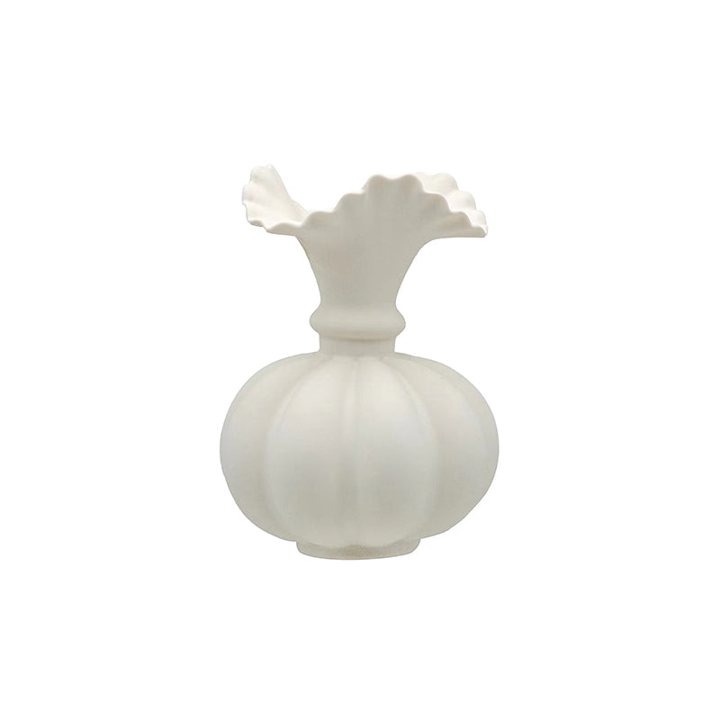 Ruffled Pumpkin Ceramic Vase