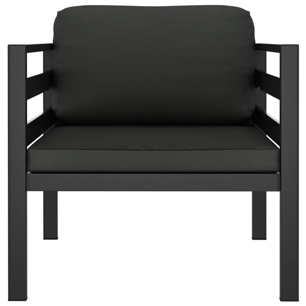 vidaXL Single Sofa with Cushions Aluminum Anthracite-1