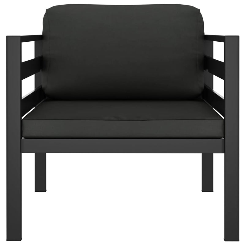 vidaXL Single Sofa with Cushions Aluminum Anthracite-1