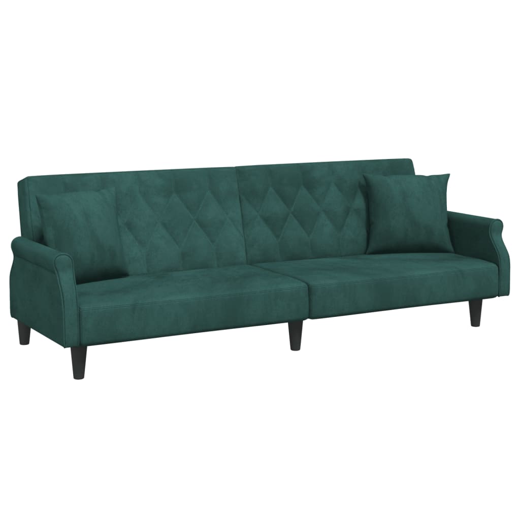 vidaXL Sleeper Sofa with Armrests Velvet Couch Sofa Bed Recliner Loveseat-6