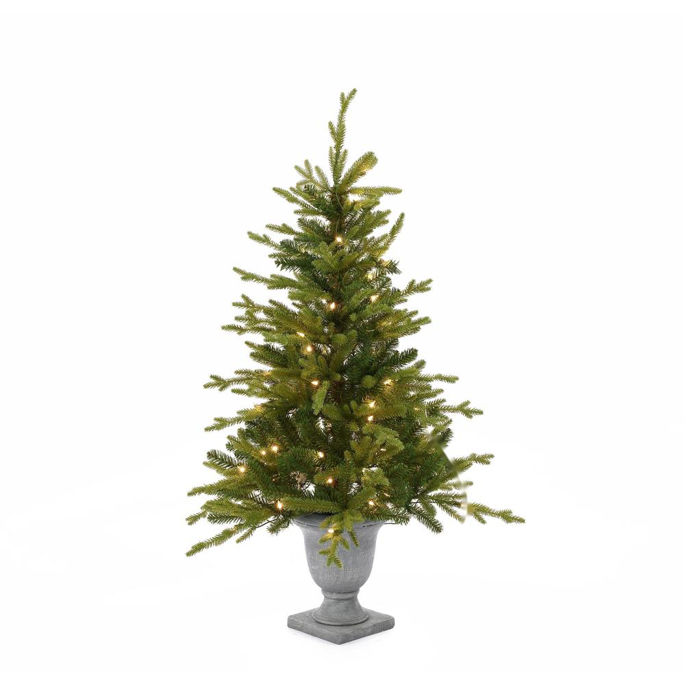 Pre-Lit LED 4ft Artificial Fir Christmas Tree with Urn Pot