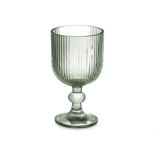 Elodie Green Striped Wine Glass Set -1