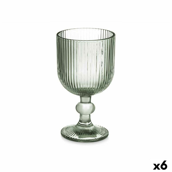 Elodie Green Striped Wine Glass Set -0