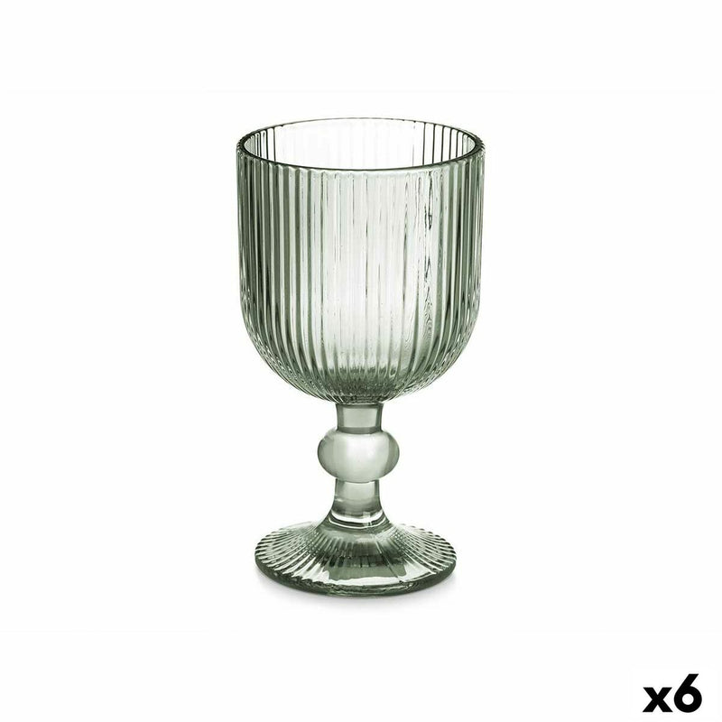 Elodie Green Striped Wine Glass Set -0
