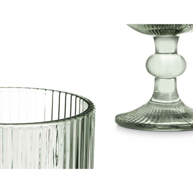 Elodie Green Striped Wine Glass Set -2