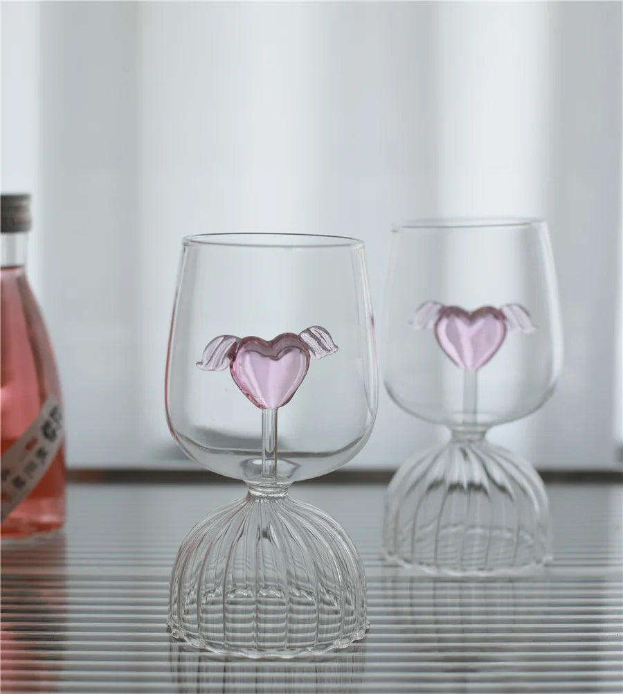 Harmony Wings Collection – Short Stemmed Goblet & Long-Stemmed Wine Glass Set