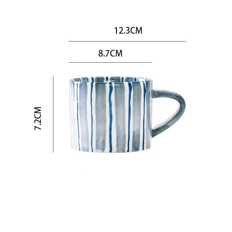 Striped Elegance Ceramic Coffee Set