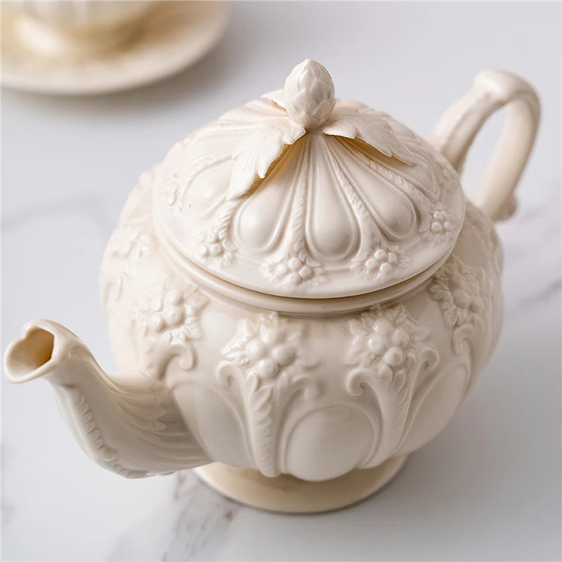 Imperial Relief Ceramic Tea Ensemble