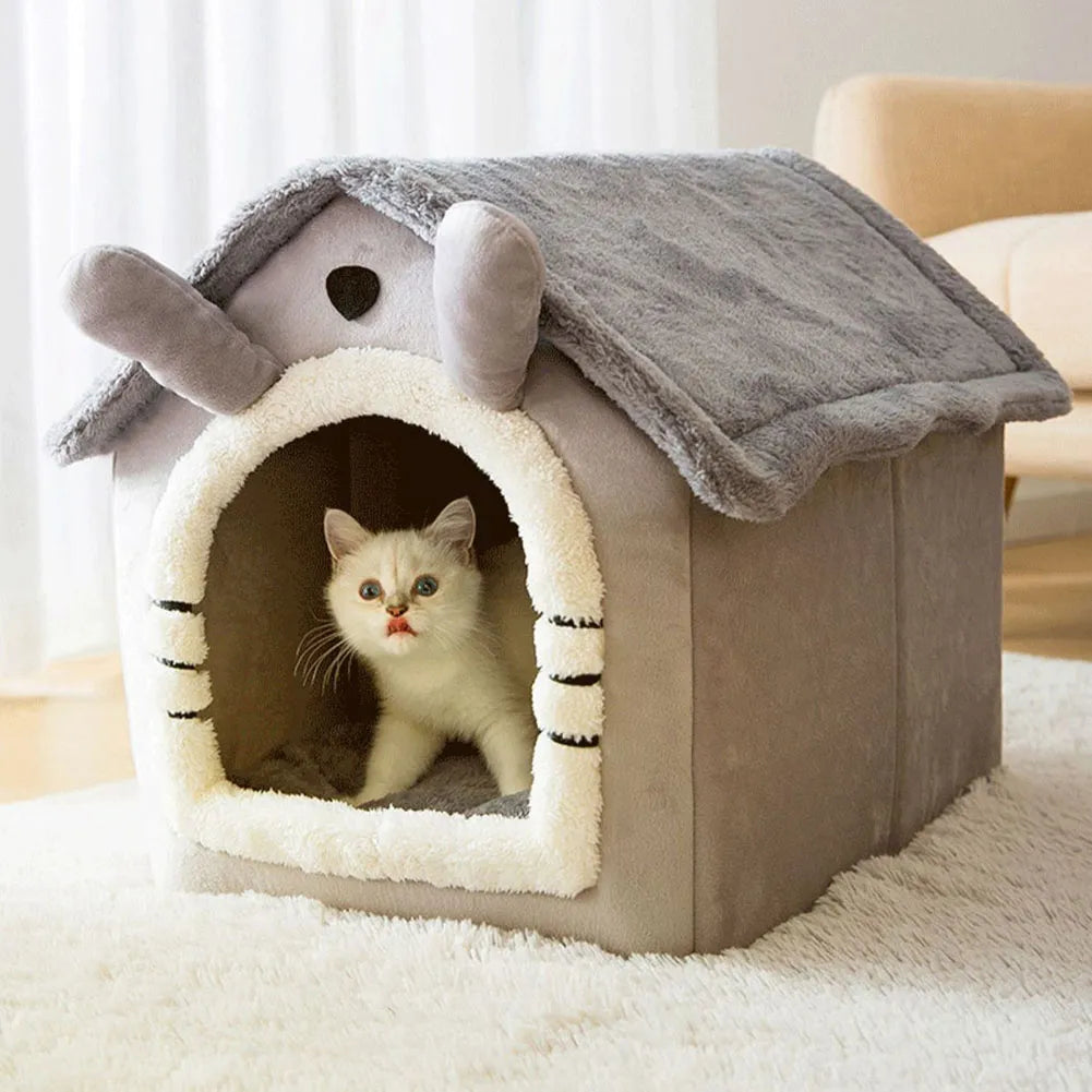 Fluffy Ears Plush Pet House