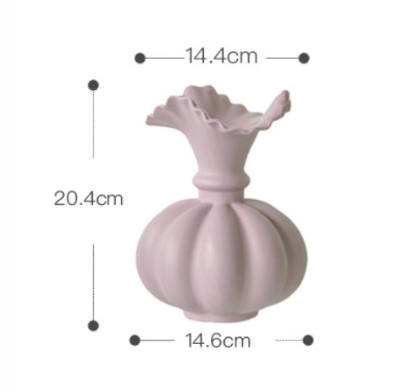 Ruffled Pumpkin Ceramic Vase