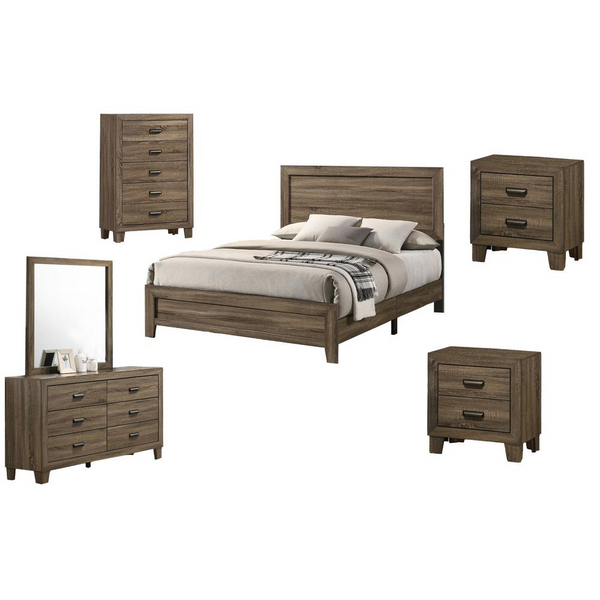 Donna Dark Walnut 6pc bed set - Queen