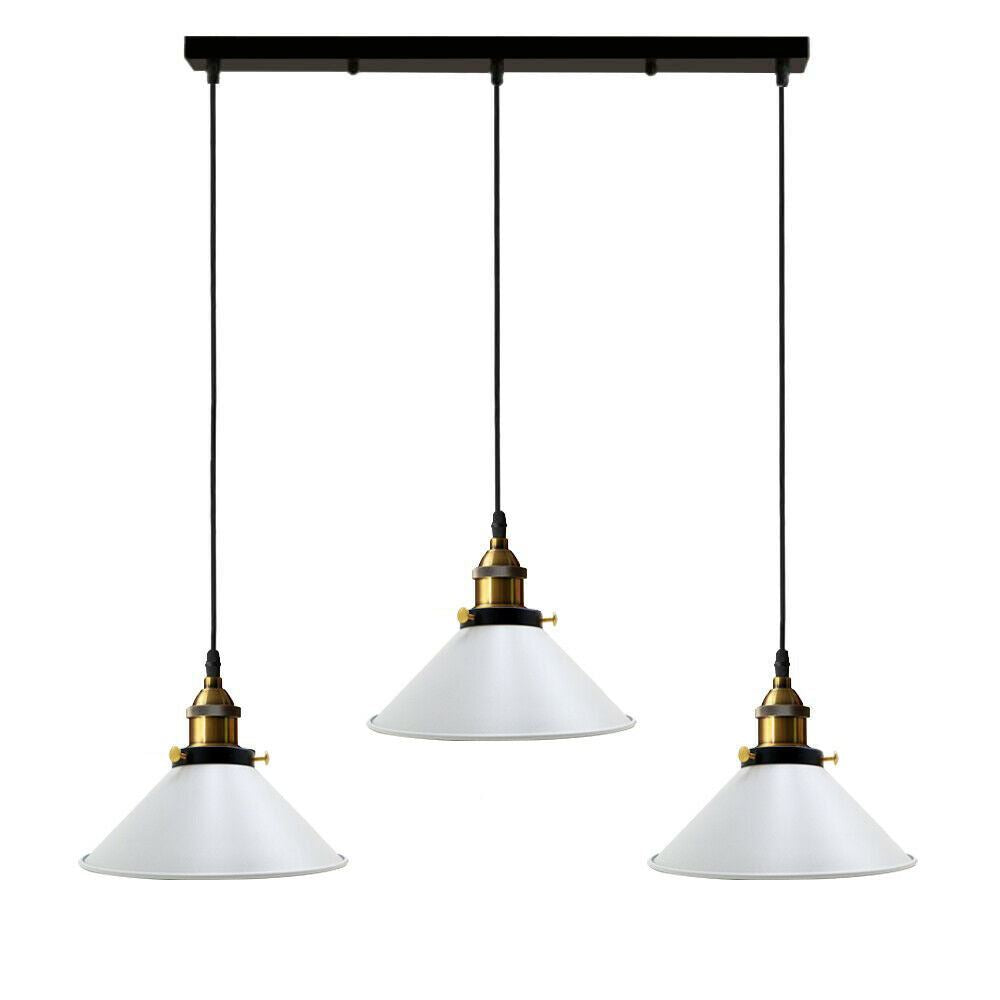 LEDSONE Industrial Vintage Pendant Light with 3 Head Cones