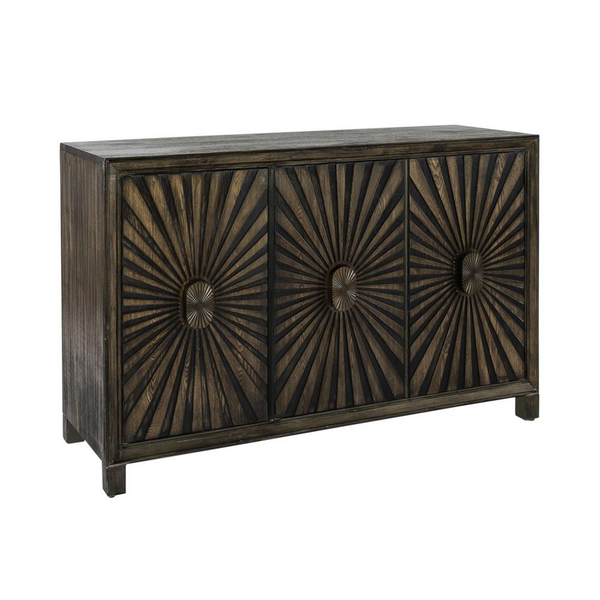 3 Door Accent Cabinet, Aged Whiskey Finish